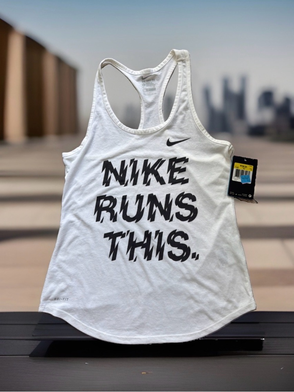 Nike Women's Size S Dri-FIT "Nike Runs This" Graphic Running Tank Top. NWT